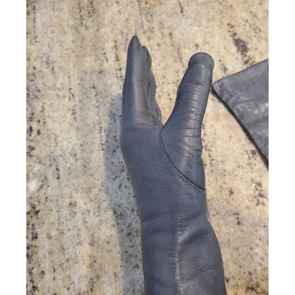 Vintage Womens Size S 6.5 Gray Soft Leather Formal 10